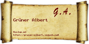 Grüner Albert névjegykártya