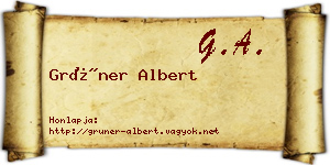 Grüner Albert névjegykártya
